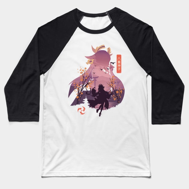 Everbloom Violet Baseball T-Shirt by whydesign